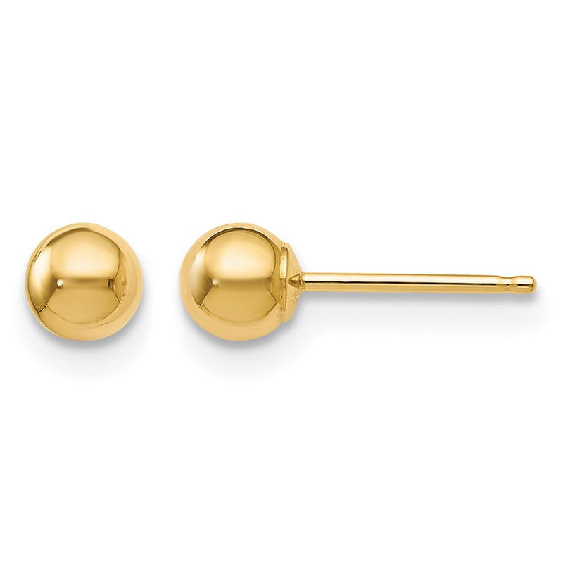10K Yellow Gold Polished Ball Post Earrings