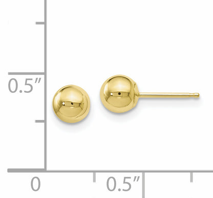 10K Yellow Gold Polished Ball Post Earrings