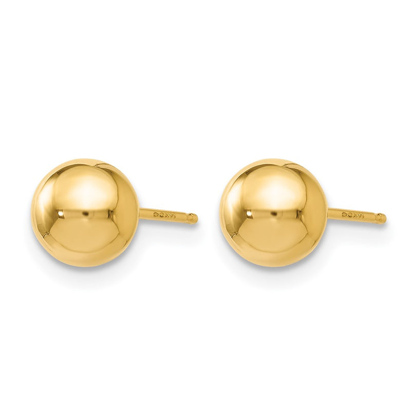10K Yellow Gold Polished Ball Post Earrings