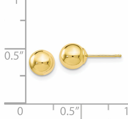 10K Yellow Gold Polished Ball Post Earrings