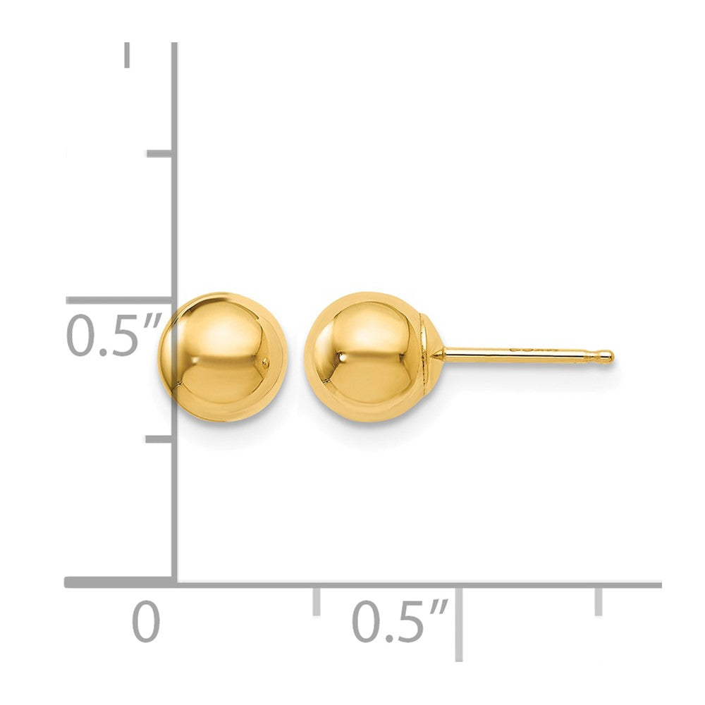 10K Yellow Gold Polished Ball Post Earrings