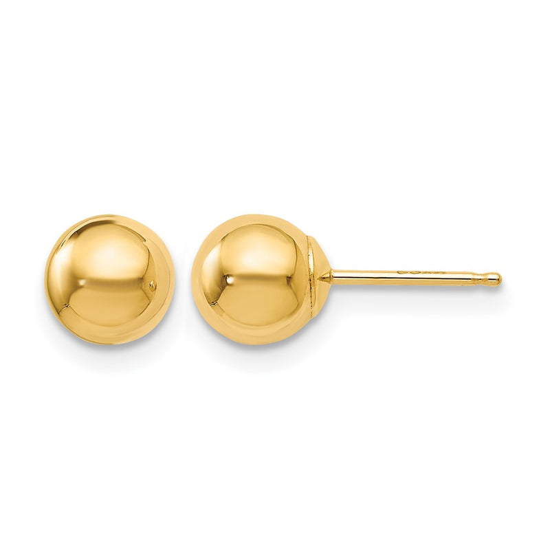 10K Yellow Gold Polished Ball Post Earrings