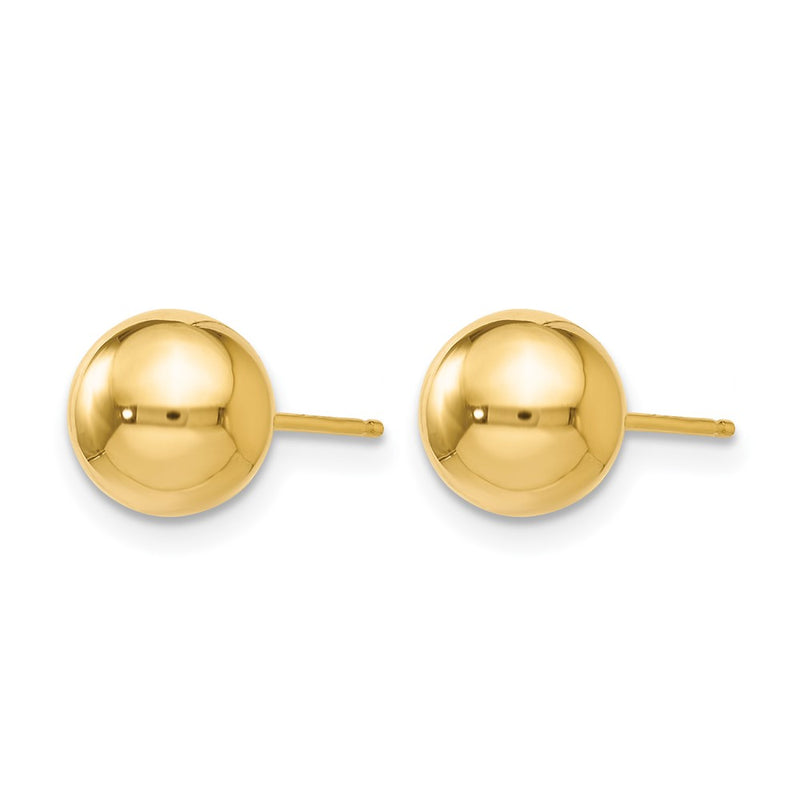 10K Yellow Gold Polished Ball Post Earrings