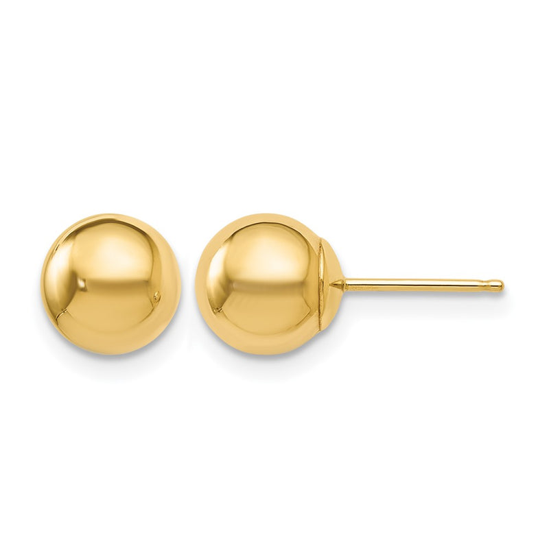 10K Yellow Gold Polished Ball Post Earrings