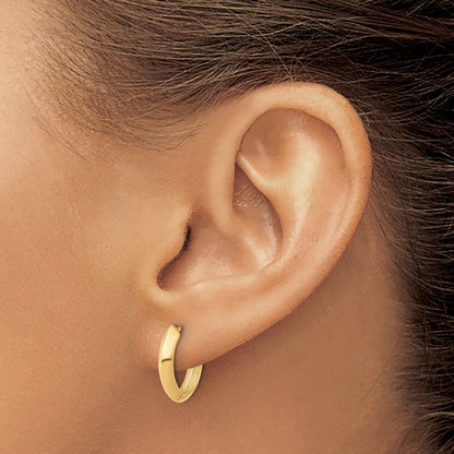 10K Yellow Gold Polished Hinged Huggie Earrings