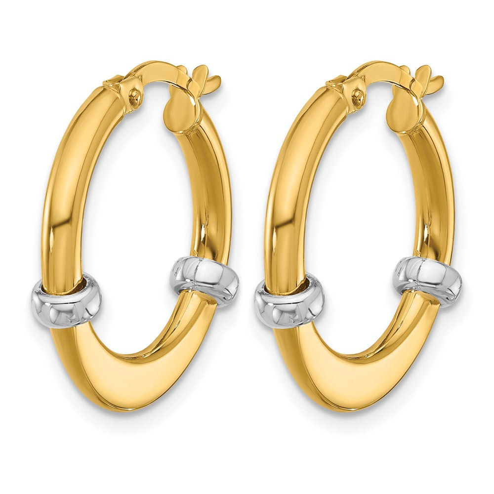 10K Two-Tone Polished Hoop Earrings