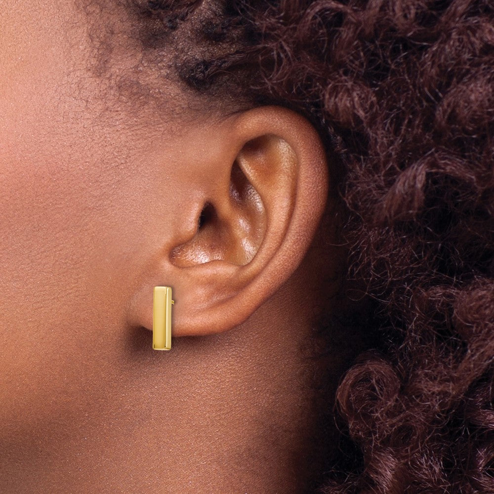 10K Yellow Gold Polished Post Bar Earrings