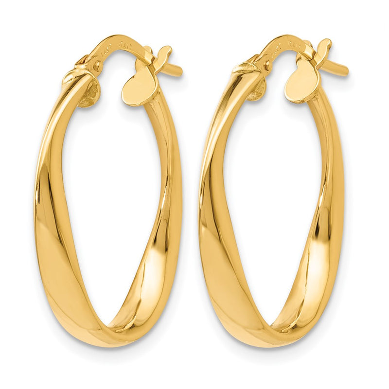 10K Yellow Gold Polished Hoop Earrings