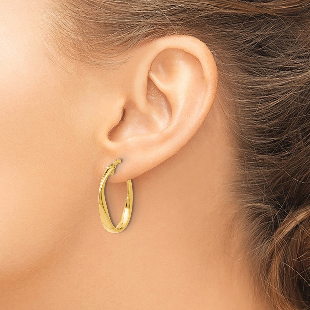 10K Yellow Gold Polished Hoop Earrings