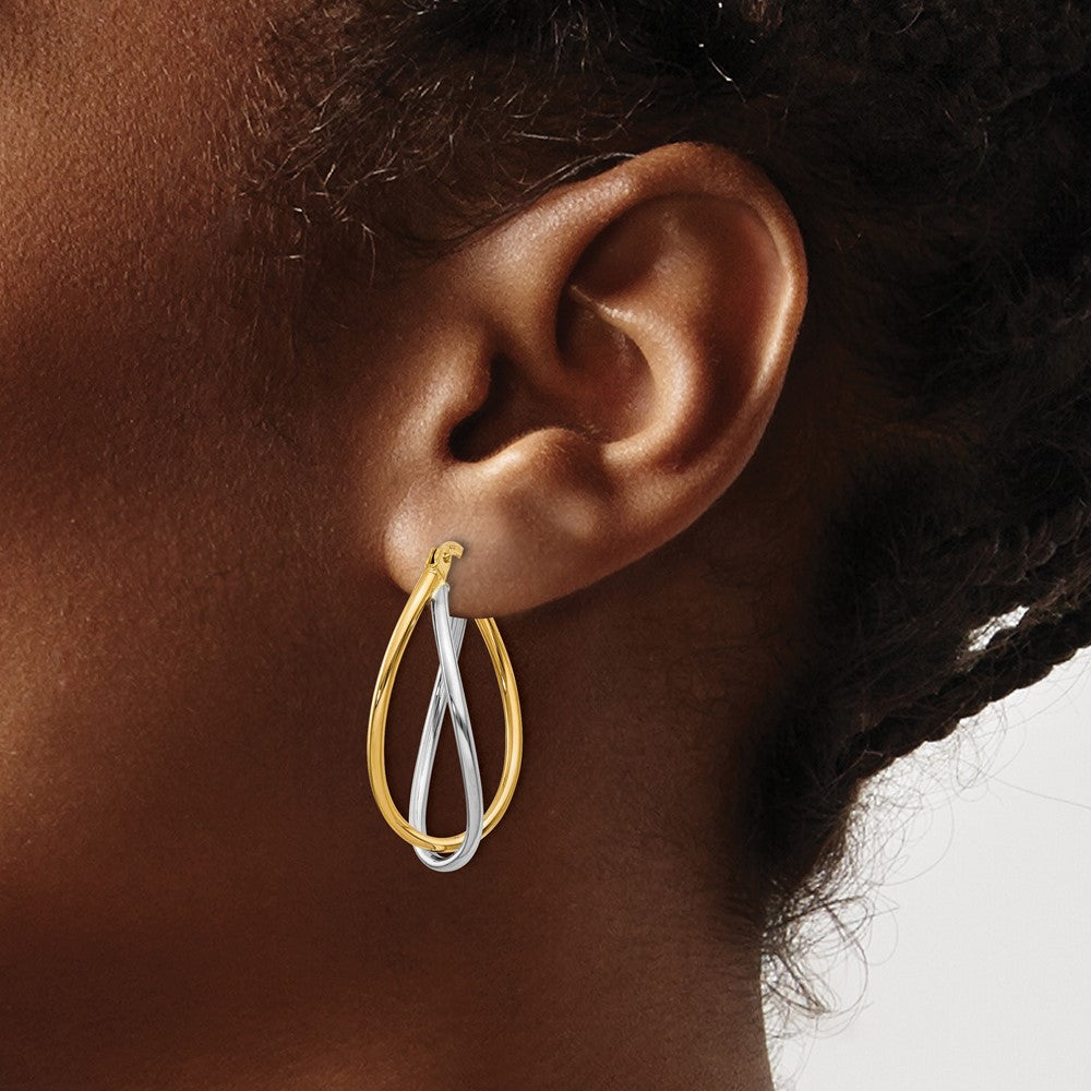 10K Two Tone Polished Fancy Earrings