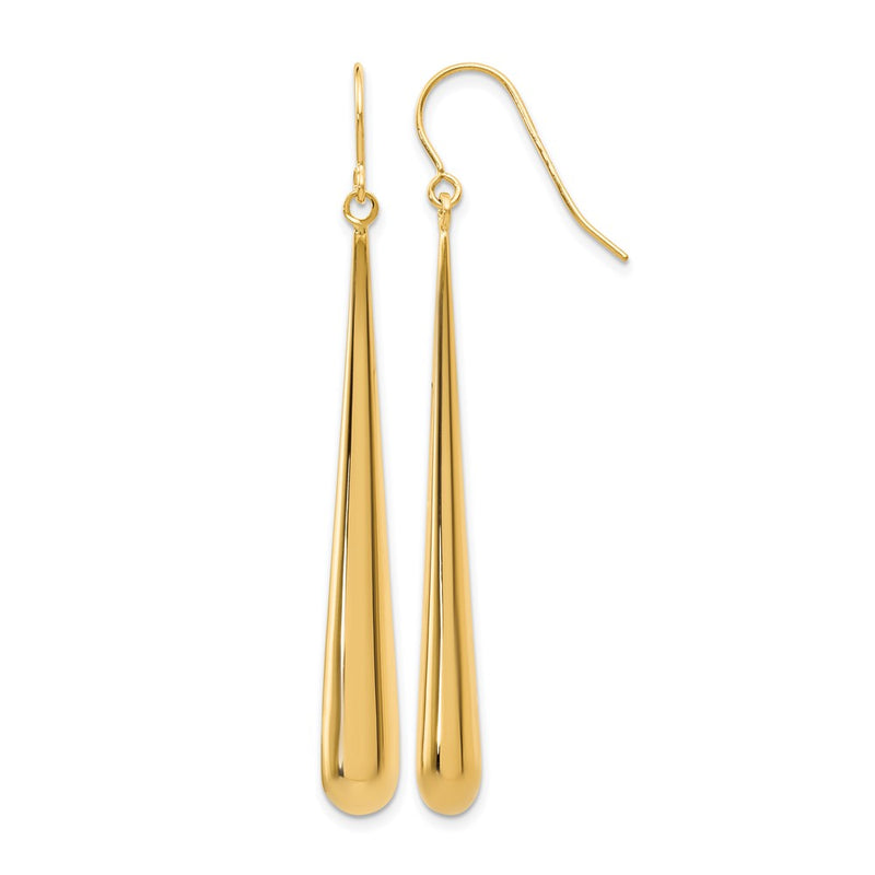 10K Yellow Gold Polished Shepherd Hook Earrings