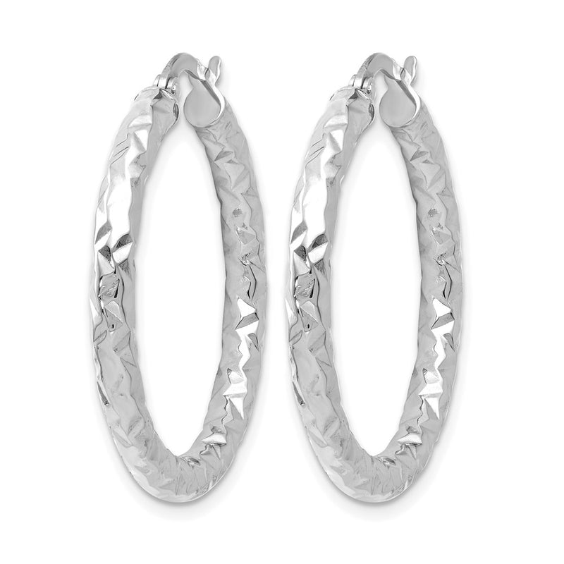 10K White Gold Foreverlite Polished And Textured Earrings