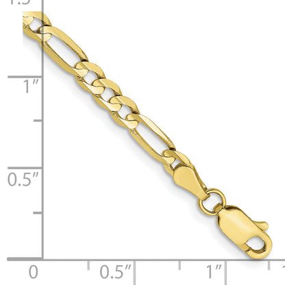 7 Inch 10K 4mm Concave Open Figaro Chain