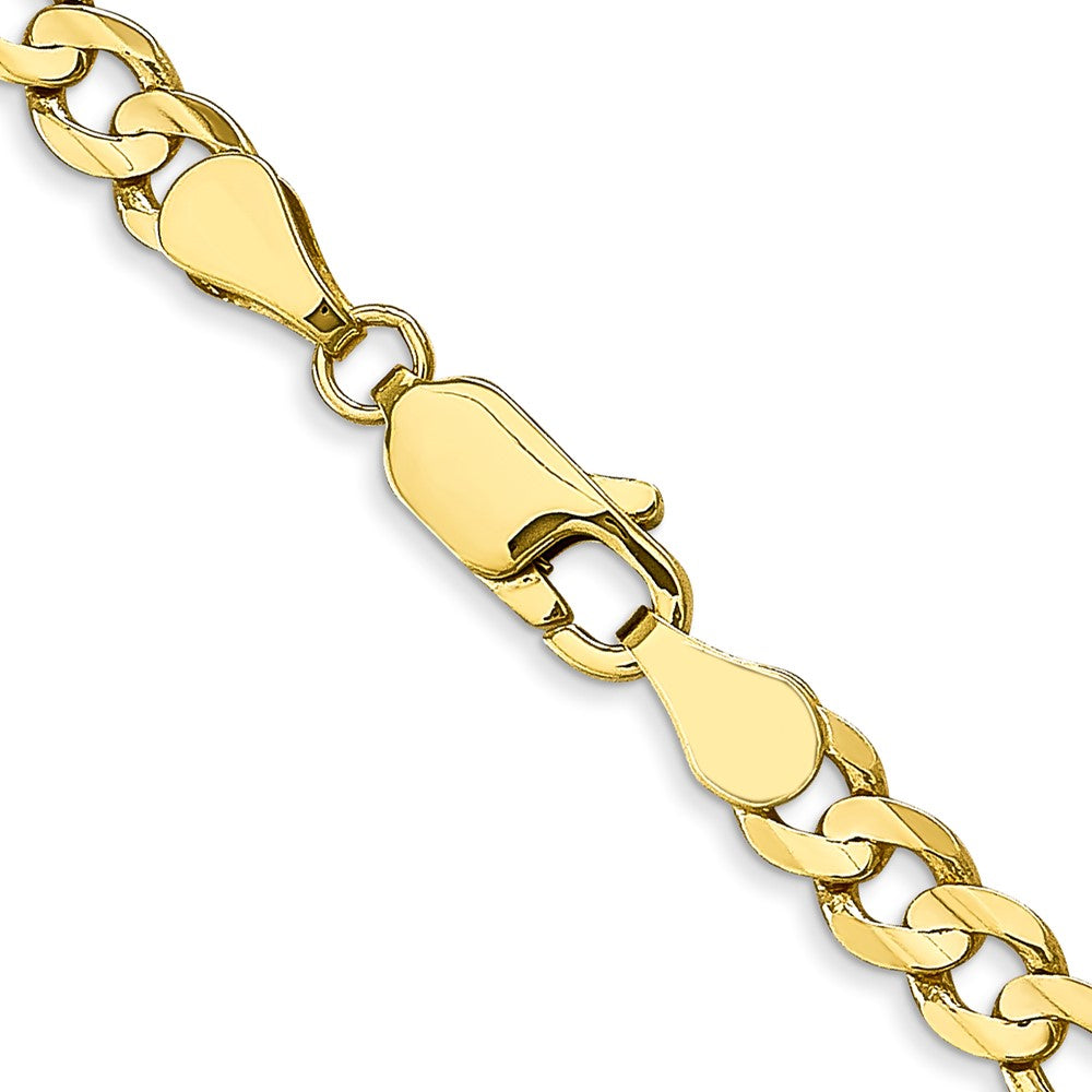 10K Yellow Gold 4.5mm Concave Open Figaro Chain Necklace