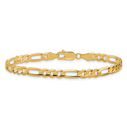10K Yellow Gold 4.5mm Concave Open Figaro Chain