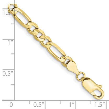 7 Inch 10K 4.5mm Concave Open Figaro Chain