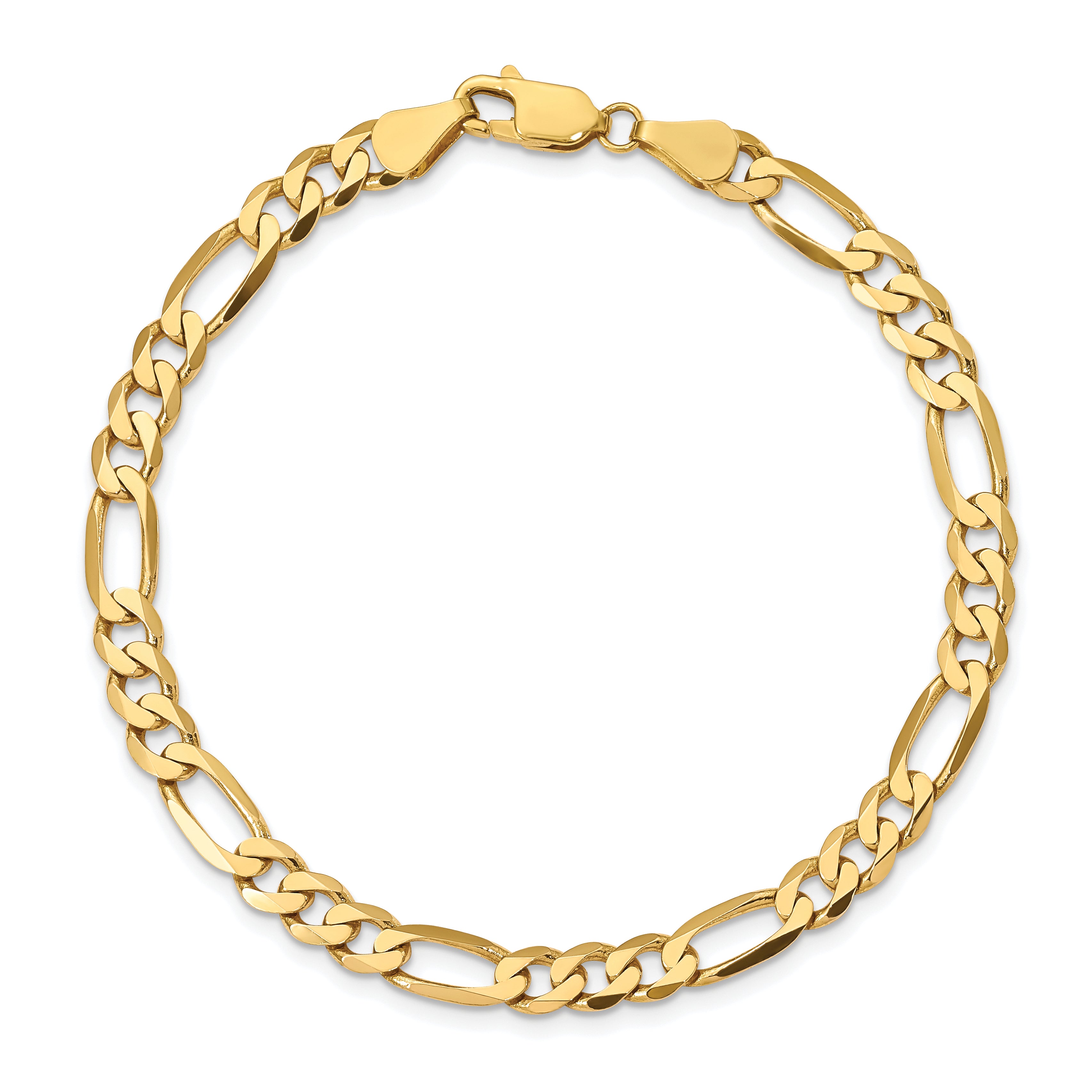 7 Inch 10K 5.5mm Concave Open Figaro Chain