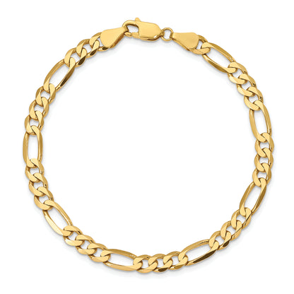 7 Inch 10K 5.5mm Concave Open Figaro Chain