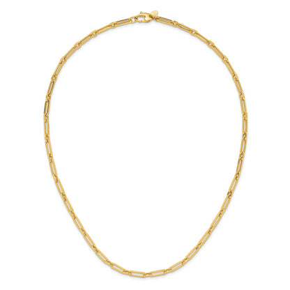 10K Yellow Gold Polished Flat Oval Link Necklace