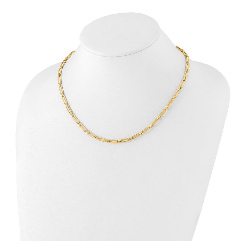 10K Yellow Gold Polished Flat Oval Link Chain Necklace