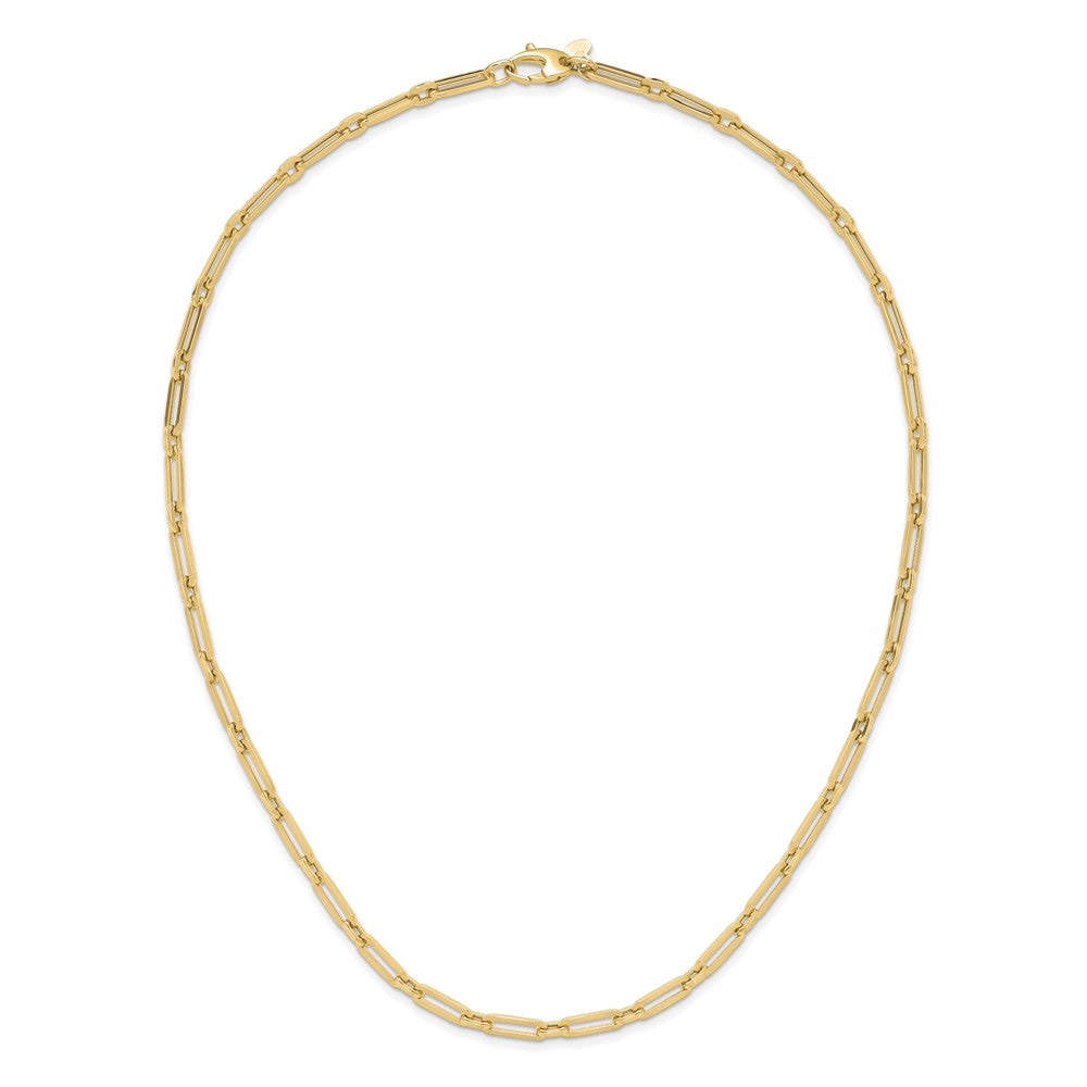 10K Yellow Gold Polished Flat Oval Link Chain Necklace