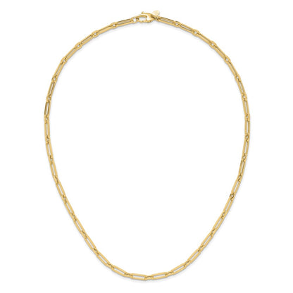 10K Yellow Gold Polished Flat Oval Link Chain Necklace
