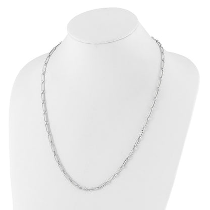 Leslie's 10K White Gold Polished Flat Oval Link Chain Necklace