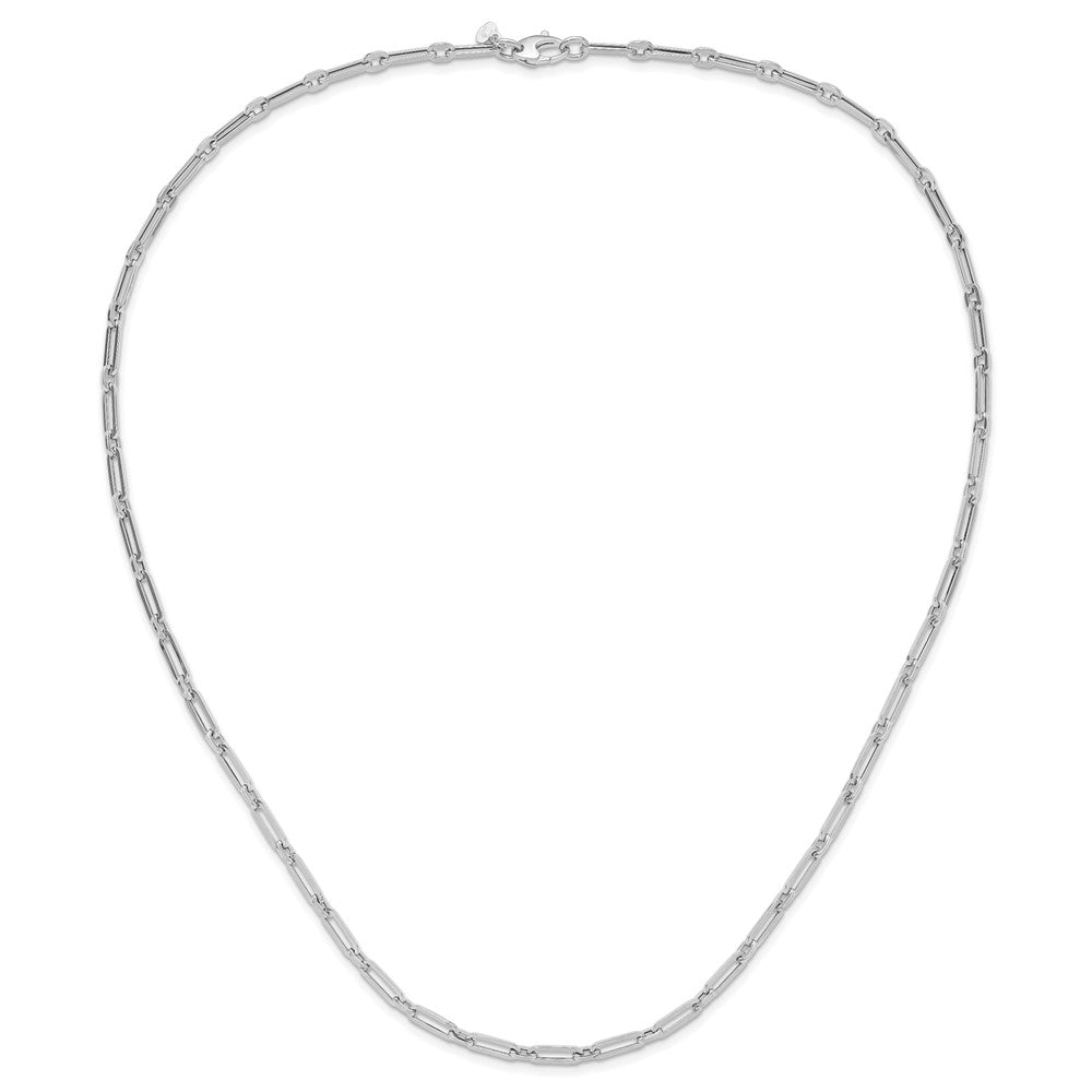 Leslie's 10K White Gold Polished Flat Oval Link Chain Necklace