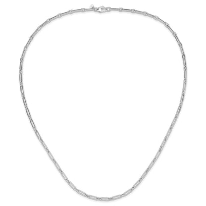 Leslie's 10K White Gold Polished Flat Oval Link Chain Necklace