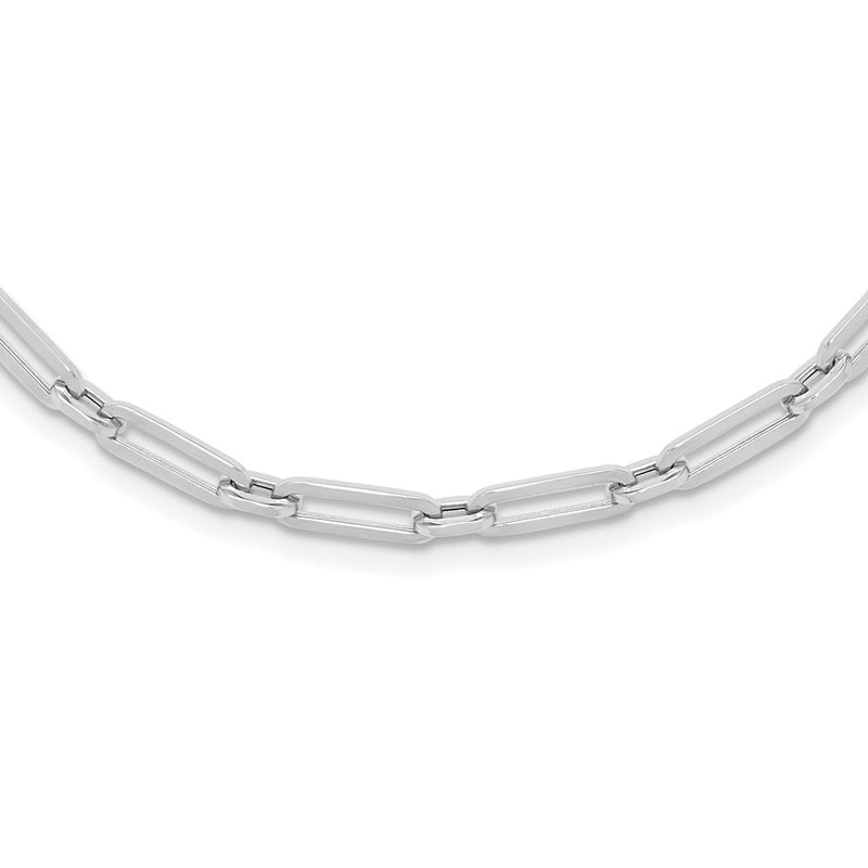 Leslie's 10K White Gold Polished Flat Oval Link Chain Necklace