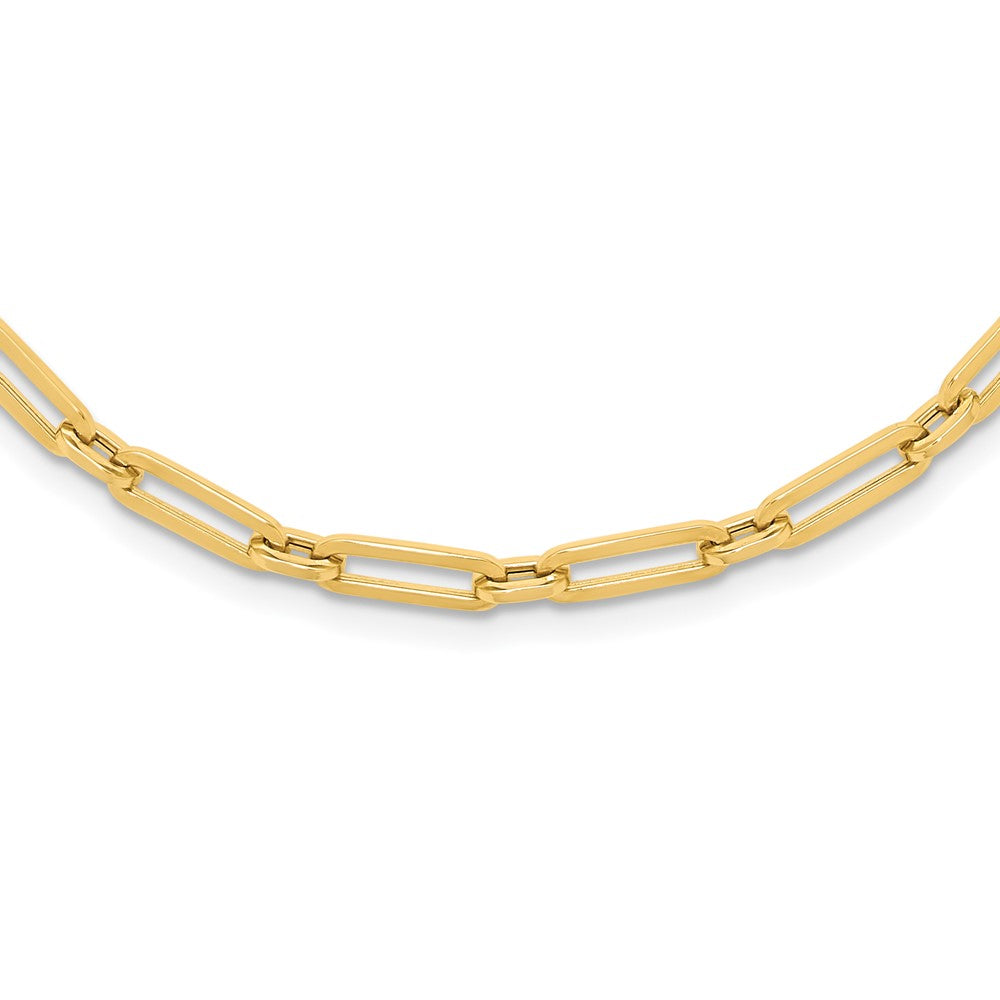 10K Yellow Gold Polished Flat Oval Link Chain Necklace