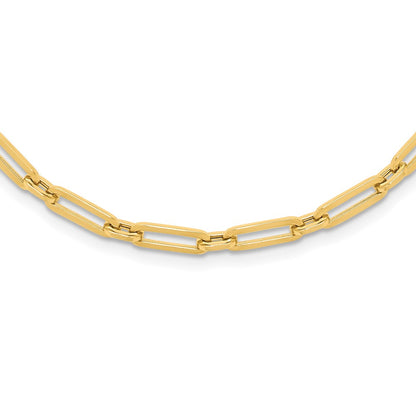 10K Yellow Gold Polished Flat Oval Link Chain Necklace