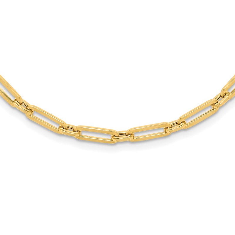 10K Yellow Gold Polished Flat Oval Link Chain Necklace