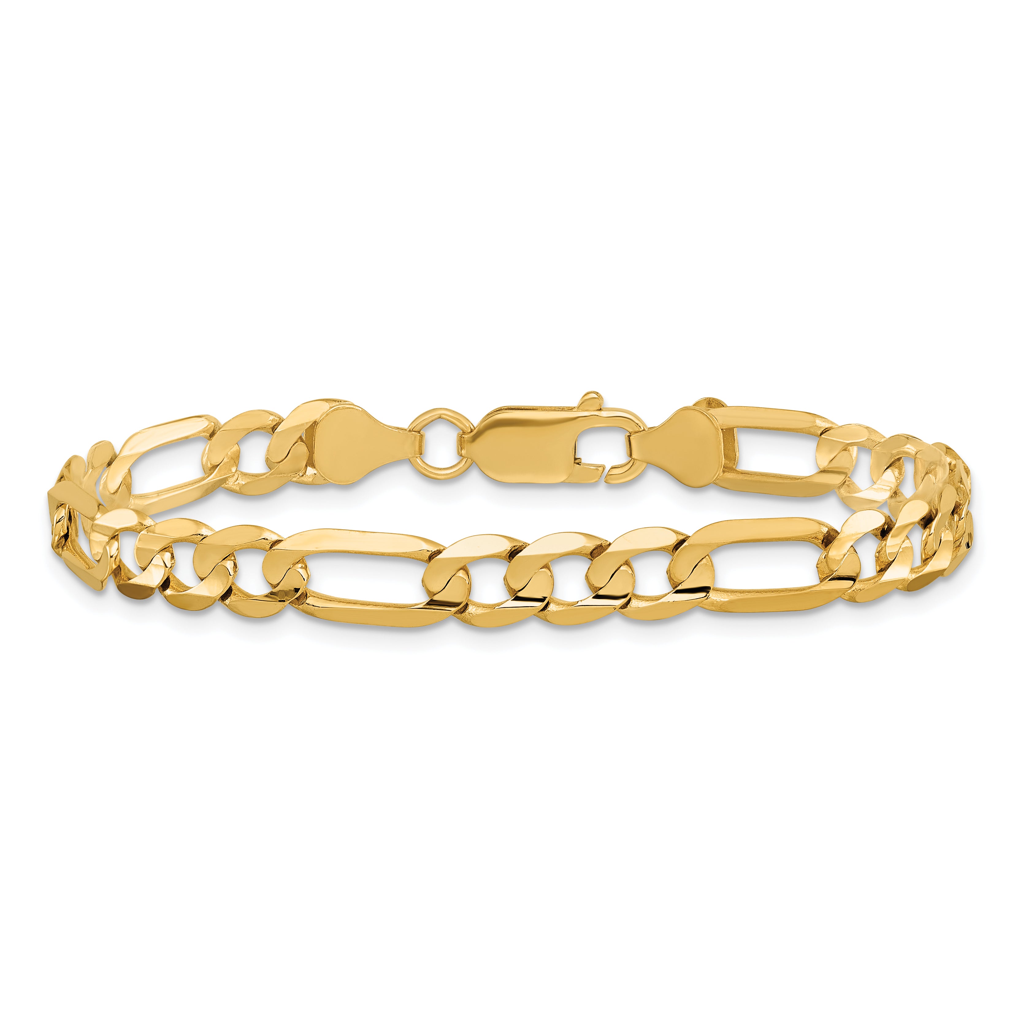 7 Inch 10K 6mm Concave Open Figaro Chain