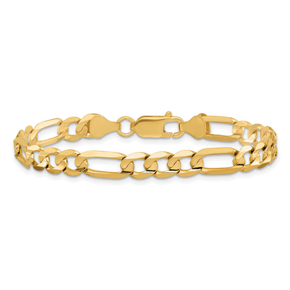 7 Inch 10K 6mm Concave Open Figaro Chain