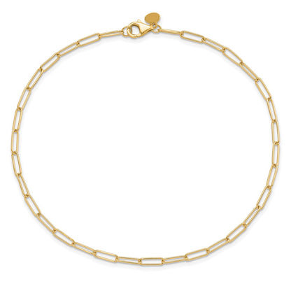 Leslie's 10K Yellow Gold Polished Fancy Link Chain Anklet