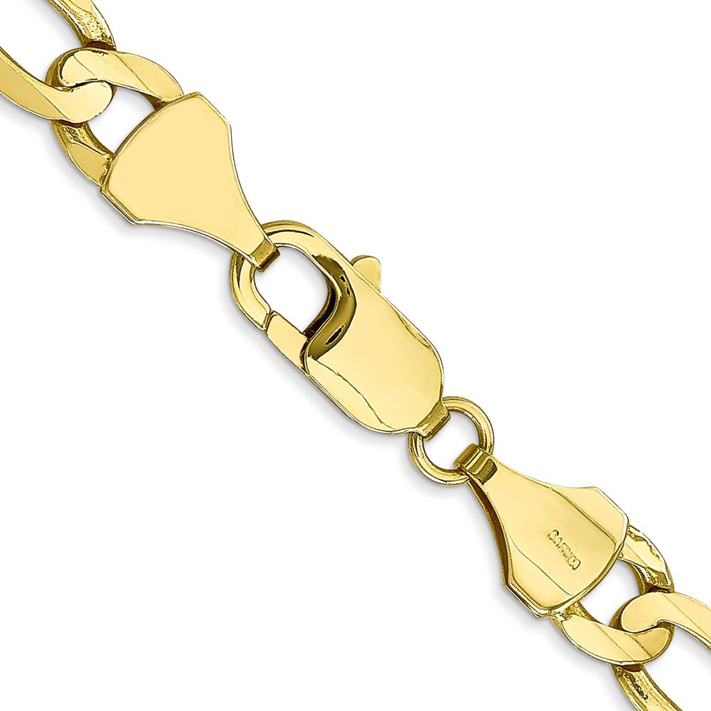 10K Yellow Gold 7.5mm Concave Open Figaro Chain Necklace