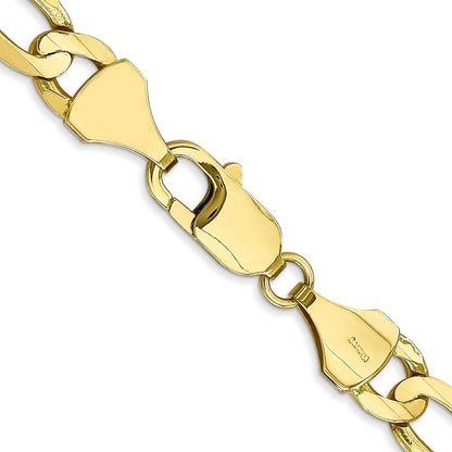 10K Yellow Gold 7.5mm Concave Open Figaro Chain Necklace