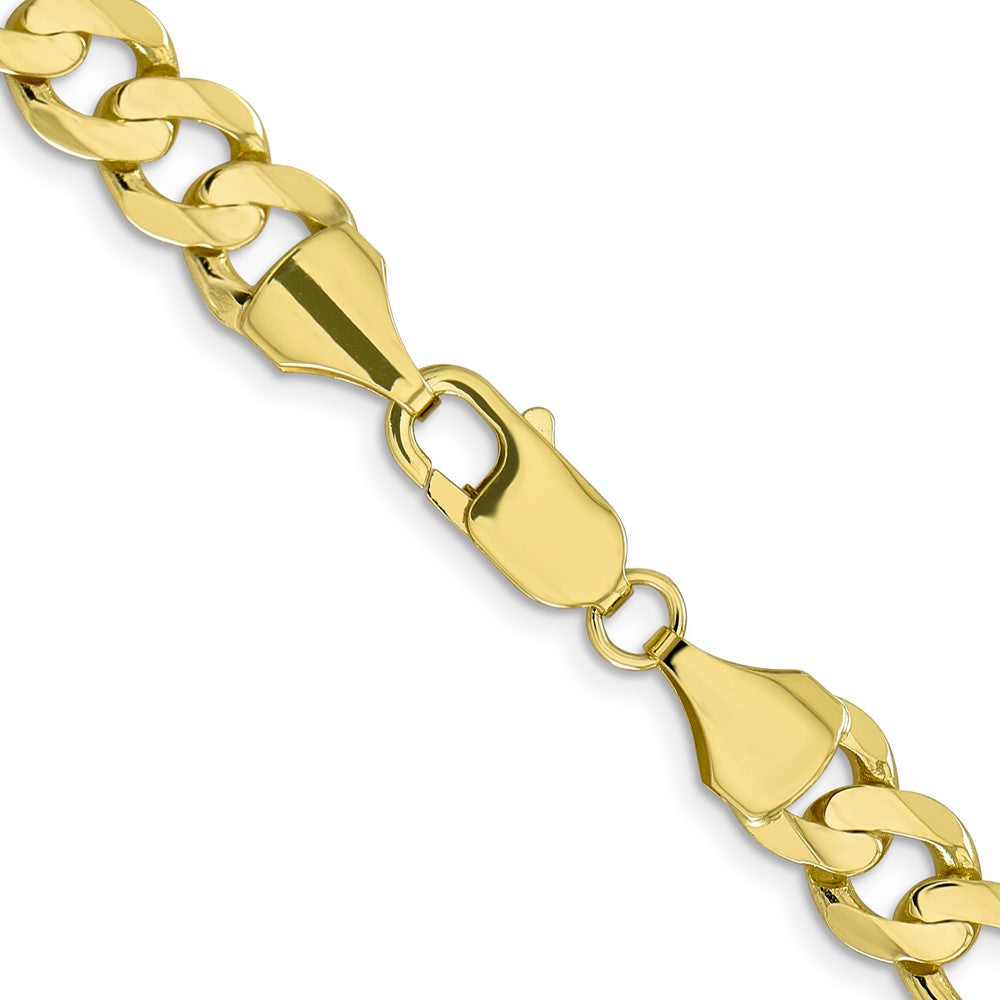 10K Yellow Gold 8.75mm Concave Open Figaro Chain Necklace