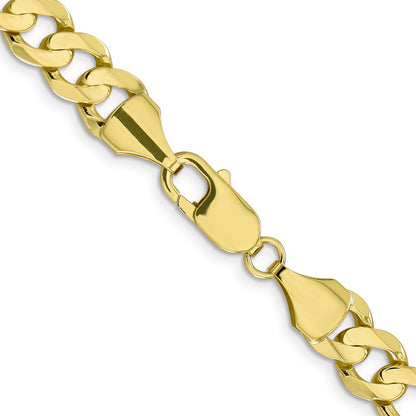 10K Yellow Gold 8.75mm Concave Open Figaro Chain Necklace