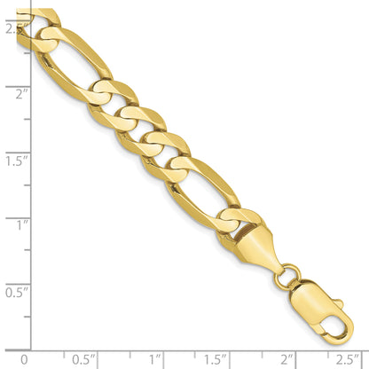 7 Inch 10K 8.75mm Concave Open Figaro Chain