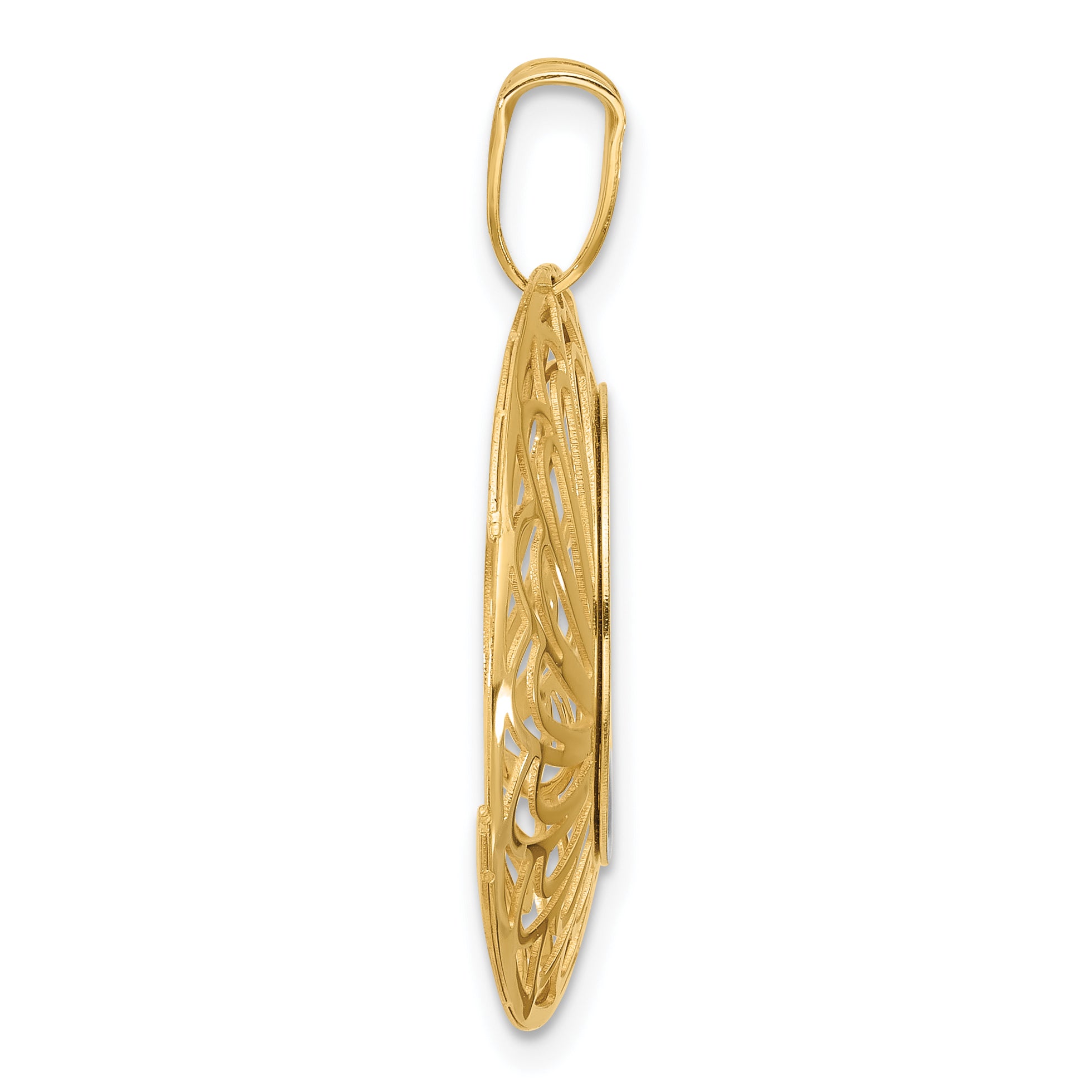 10K Two-Tone Polished And Satin Pendant