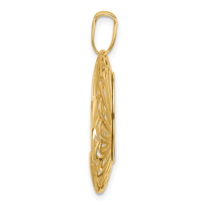 10K Two-Tone Polished And Satin Pendant
