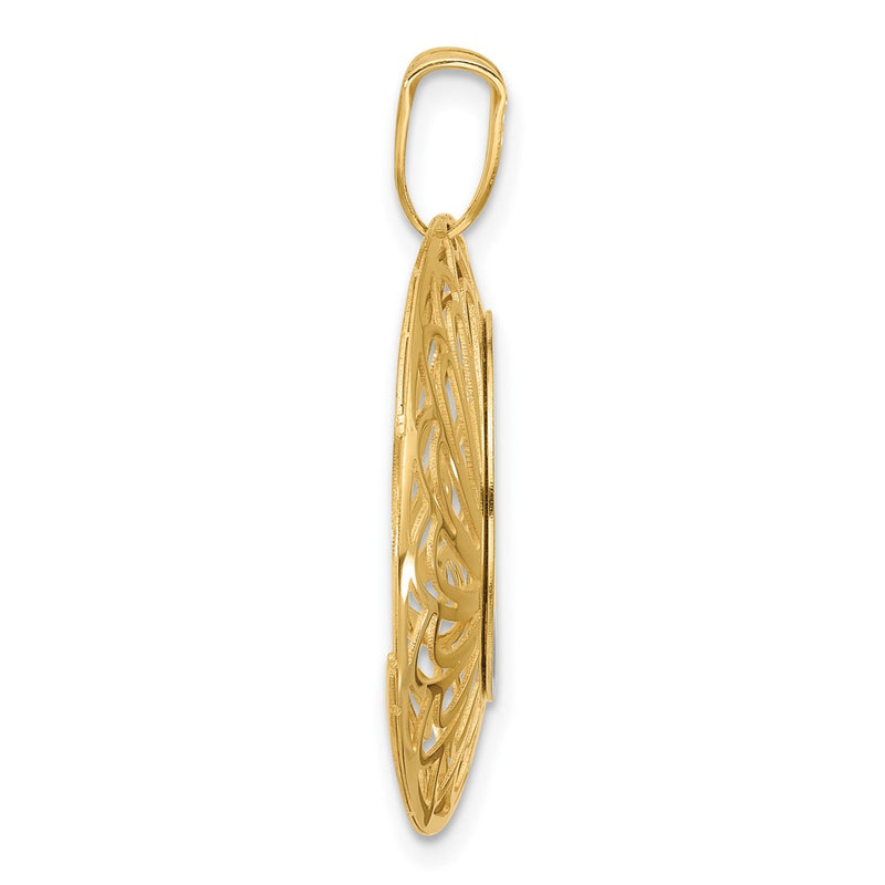 10K Two-Tone Polished And Satin Pendant