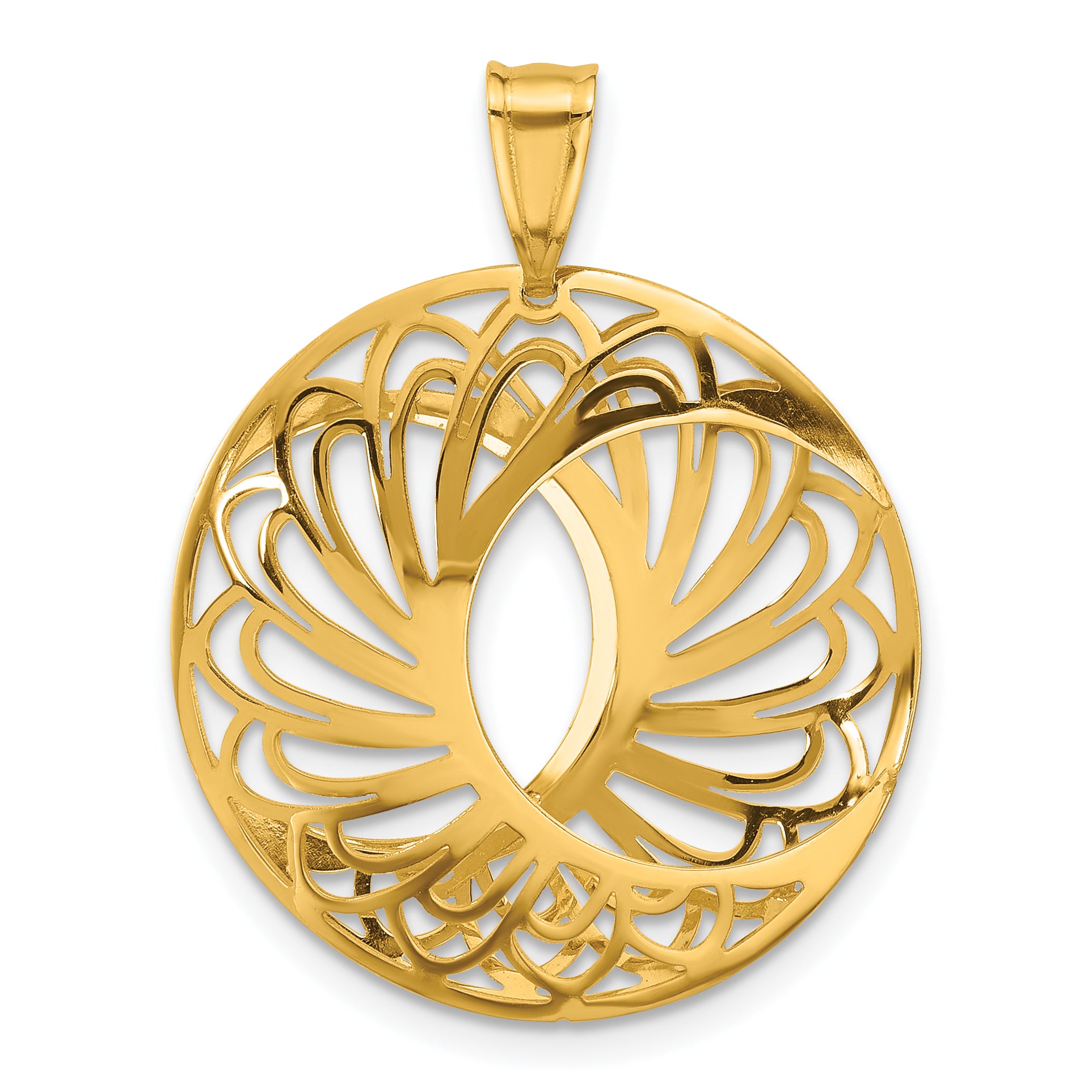 10K Two-Tone Polished And Satin Pendant