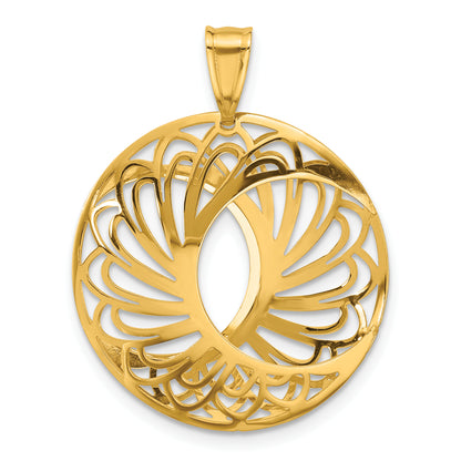 10K Two-Tone Polished And Satin Pendant