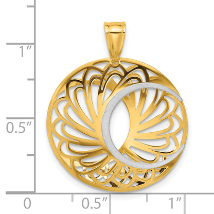 10K Two-Tone Polished And Satin Pendant