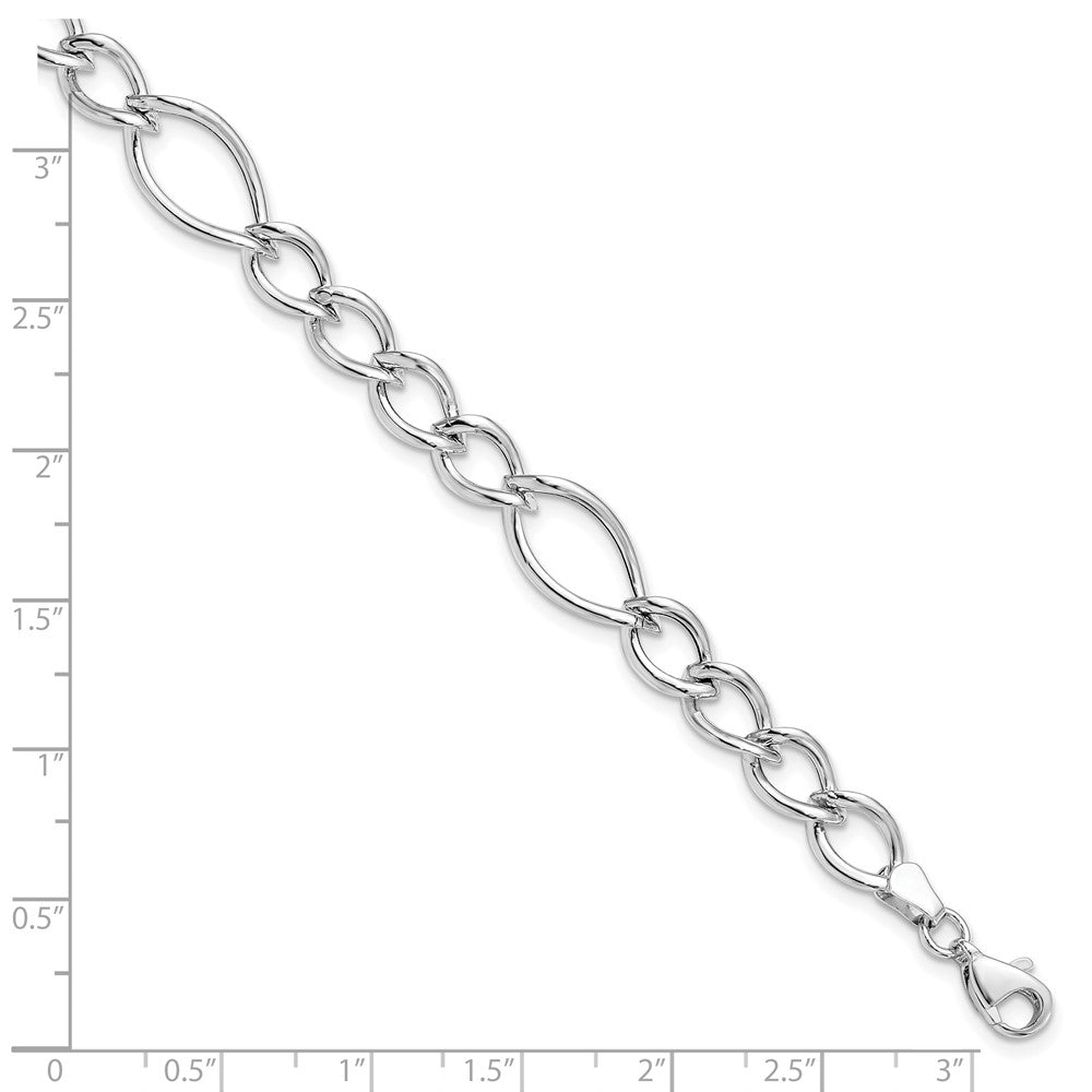 10K White Gold Polished Link Chain Bracelet