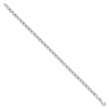 10K White Gold Polished Link Chain Bracelet