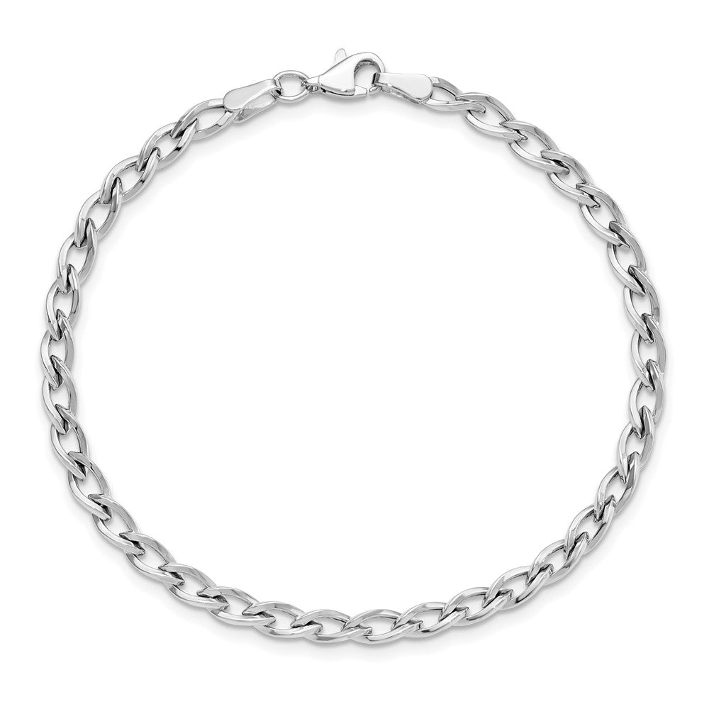 10K White Gold Polished Link Chain Bracelet